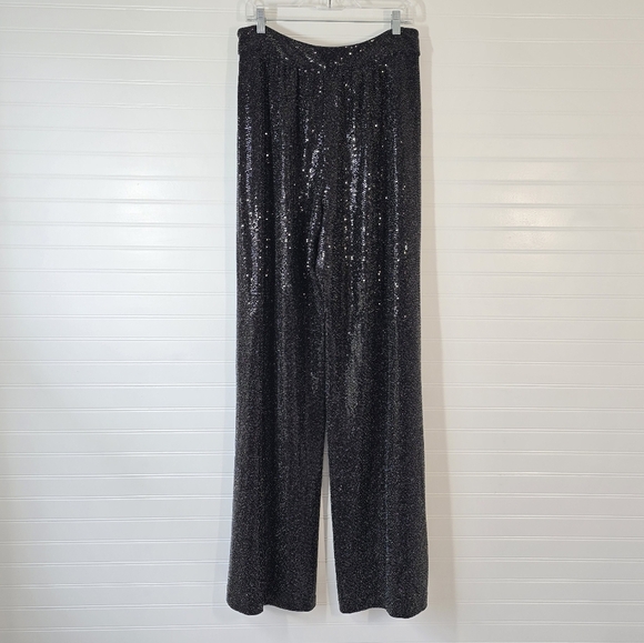 NWOT Ramy Brook Gavin Metallic Wide Leg Pant Black 14 - Picture 5 of 11